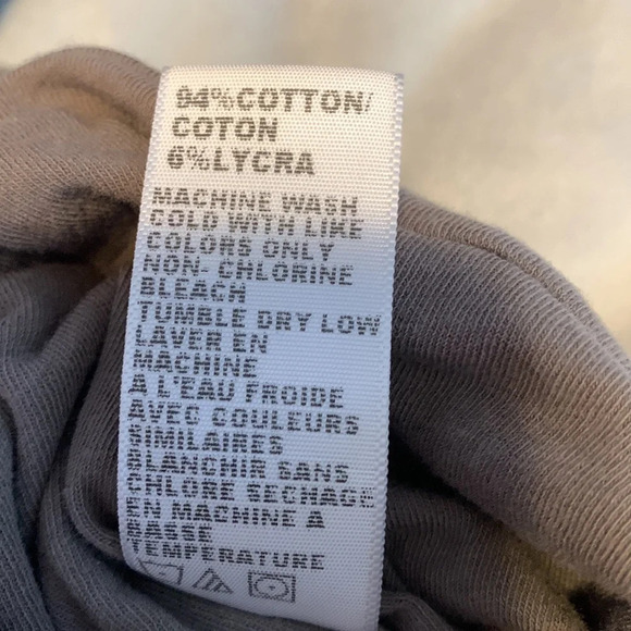 Standard James Perse long sleeve color block  ruched gray dress sz 4 /XL cotton - Picture 10 of 11